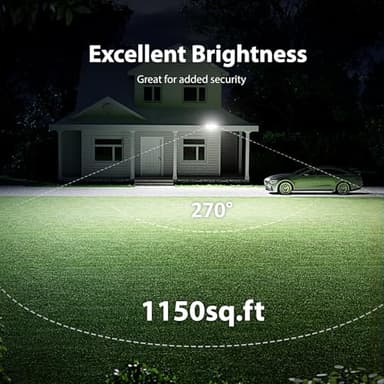Onforu 65W LED Security Lights Motion Sensor Light Outdoor, 6500LM, 6500K, IP65 Waterproof, Flood Light Outdoor Motion Detector with Adjustable 3 Head, Hardwired Wall Light for Entryway, Yard, Garage - Image 4