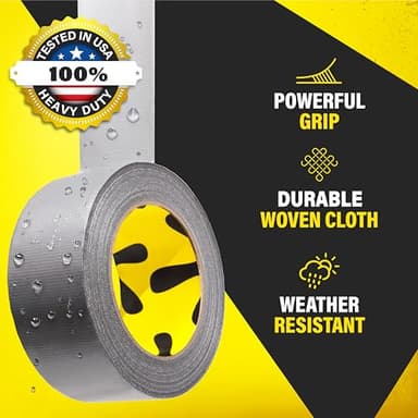 24-Pack Duct Tape - Heavy Duty, Waterproof - 90 Ft x 2 in - Silver, Flexible, No Residue, Easy Tear, All-Weather, Duct Tape Bulk Value for Outdoor Use, DIY, School, Office, B2B, Repairs, Crafts - Image 2