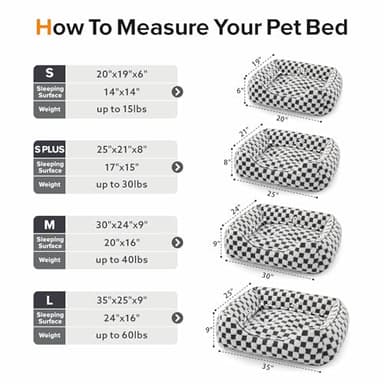 JOEJOY Dog Beds for Small Dogs -Cute Cat Beds for Indoor Cats Calming Pet Beds, Rectangle Orthopedic Cuddle Puppy Bed with Jacquard Shaggy Plush & Anti Slip Bottom, 20x19x6inches, Grey - Image 6
