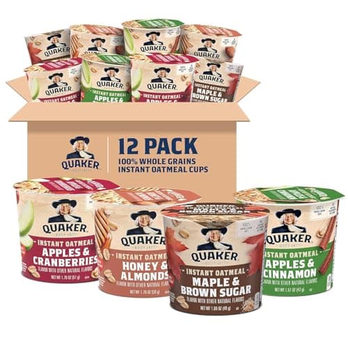 Quaker Instant Oatmeal Express Cups, 4 Flavor Variety Pack, 1.76 Ounce (Pack of 12) - Image 1
