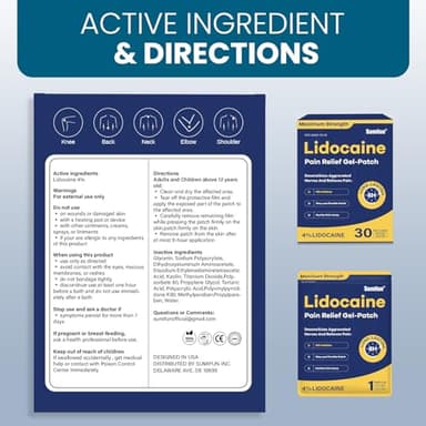 Sumifun 4% Lidocaine Pain Relief Patches 30 Count Maximum Strength Numbing Gel Patch for Back Knee Neck Joint Ache Muscle Soreness Topical Analgesic FSA or HSA Eligible - Image 8