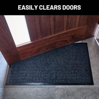 Sierra Concepts Front Door Mat Welcome Floor Mats - Entryway Indoor Outdoor Entrance Doormat, Patio, Porch, Muddy Shoe, Inside Outside Low Profile, 30x17 inches, 2-Pack Gray - Image 4