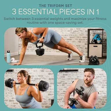 LifePro Adjustable Dumbbells Set/Single - 15lb 43lb 55lb 25 lb Dumbbell Sets with Rack - Quick Adjust, Secure Grip weights dumbbells set - Compact Hand Weights for Women/Men at Home Gym - Image 5
