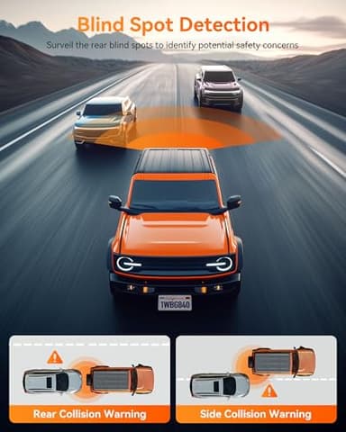 WOLFBOX G840H 12'' Mirror Dash Cam with ADAS and BSD, 2.5K Rear View Mirror Camera Front and Rear, 5.8GHz WiFi, Voice Control, Parking Monitor, Included 32GB Card & GPS, Loop Recording - Image 3