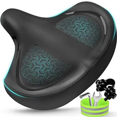 Twomaples Bicycle Seat, Bike Seat for Women Men Extra Comfort Wide, Oversized Comfortable Seats Saddle for Peloton Bikes, Fit for Exercise Bikes, Electric Bikes, Mountain Bikes, Cruiser Bikes - Image 1