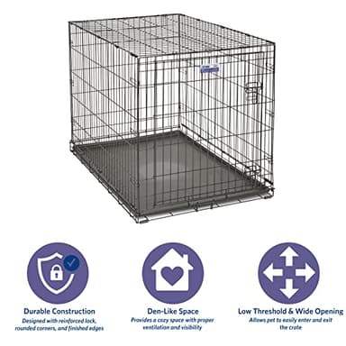 MidWest Homes for Pets 42-Inch iCrate Folding Dog Crate with Divider Panel, Leak-Proof Tray & Secure Latches – Metal Wire Kennel for Large Breeds – Portable, Durable & Easy to Assemble - Image 3