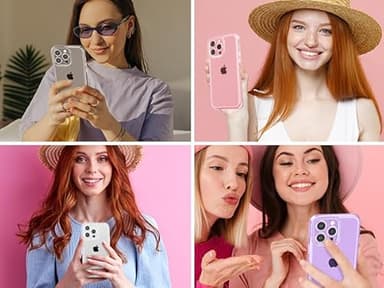 ZTOFERA Designed for iPhone 14 Plus/15 Plus 6.7 inch,Sparkly Cute Clear Case for Women Girls,Glitter Bling Flexible Soft TPU Silicone Bumper Protective Cover for iPhone 14 Plus/15 Plus,Pink - Image 6