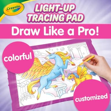 Crayola Light Up Tracing Pad - Pink, Writing & Drawing Art Kit for Kids & Adults, Kids Toys, Tracing Light Box Table, Holiday & Christmas Gifts for Girls & Boys, 6+ [Amazon Exclusive] - Image 6