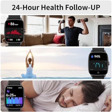 Smart Watch for Men Women, Bluetooth Calling, AI Built-in, IP68 Waterproof, Fitness Tracker, Sleep Monitoring, 1.85'' DIY Dial, 100+ Sports Modes, 7 Days Battery, Compatible with Android & iPhones - Image 6