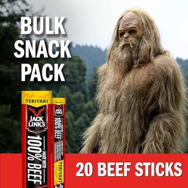 Jack Link's Beef Sticks, Teriyaki - Protein Snack, Meat Stick with 5g of Protein, Meat Snack Sticks Made with 100% Beef, Keto Friendly, Individually Wrapped - 0.92 Oz. (20 Count) - Image 6