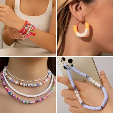 23000+ Clay Beads Bracelet Making Kit for Girls-120 Colors 6 boxes, Polymer Heishi Beads for Jewelry Making Kit, Charms for Bracelets,Bead Board Arts and Crafts Gifts for kids Fun Crafts for adults - Image 8