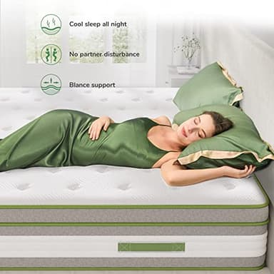 Novilla Queen Mattress, 12 Inch Hybrid Pillow Top Queen Size Mattress in a Box with Gel Memory Foam & Individually Wrapped Pocket Coils Innerspring for a Cozy & Peaceful Sleep - Image 2