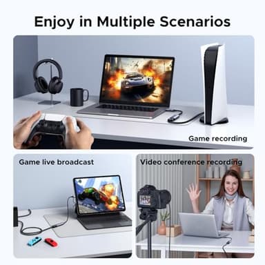 UGREEN 2K@30Hz Video Capture Card 4K Input HDMI to USB 3.0 A and USB C Capture, 1080P 60FPS with Low Latency Capture Card for Streaming Game Recording Compatible with Switch 2/Xbox/PS4/PS5/PC/Camera - Image 4