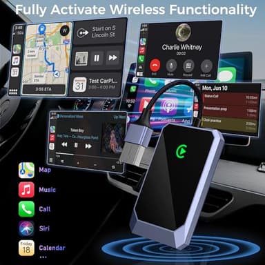 TERUNSOUl Wireless CarPlay Adapter for Apple iPhone, Convert Wired CarPlay to Wireless, Plug-and-Play, Stable Connection Compatible with OEM Wired CarPlay Vehicles & iOS 10+ - Image 2