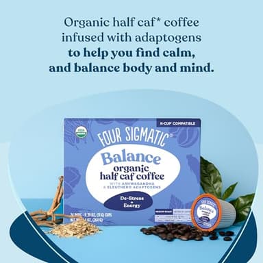 Four Sigmatic Adaptogen Coffee K-Cups | Organic Medium Roast Ground Coffee with Ashwagandha, Eleuthero, Chaga & Tulsi | Immune Support & Stress Relief | Keto | 24 Count - Image 3