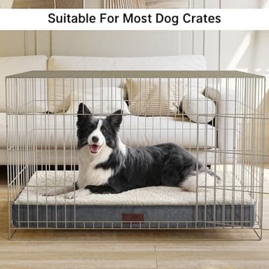 Figopage Dog Beds Large Sized Dog Bed for Crate Large Dogs Bed Washable Pet Beds Waterproof Dogs Crate Pad Mat with Removable Cover Anti-Slip Bottom, 35 x 22 Inch - Image 2
