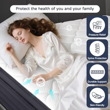 SIMARTH Twin Mattress 10 Inch for Kids Memory Foam Hybrid Mattress with Motion Isolation and Pressure Relief, Strong Edge Support, Pocket Spring Twin Size Mattres in a Box - Image 3