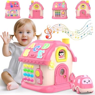 Fidecexv Montessori Toys for 1 Year Old Girl Gifts, 12-in-1 Musical House Toddler Learning Toys for 1-2, 1st First Birthday Gifts for Girls and Boys Baby 6-12 12-18 6-24 Months - Image 1