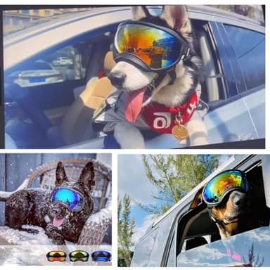 Soft Samll Dog Sunglasses Dog Goggles for Large Breed UV/Wind/Dust Protection Winproof Dog Puppy Sunglasses Pet Glasses Eye Wear with Adjustable Strap (Black Frame & Silver Lens/Small) - Image 5