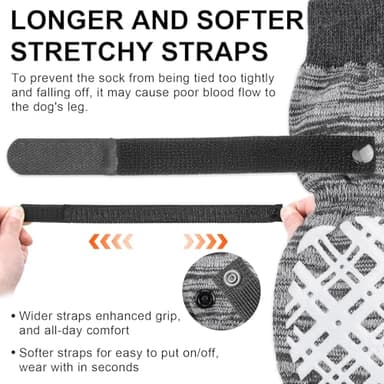 BEAUTYZOO Dog Socks to Prevent Licking Paws, Dog Shoes for Hot Pavement Small Medium Large Senior Dog Booties, Non Slip Dog Boots & Paw Protectors for Hardwood Floors Traction Control Indoor - Image 4