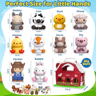 KMUYSL Toys for 1 2 3 Years Old Boys Girls, Big Red Barn Farm Animal Playset for Boys Girls, Learning Montessori Toys, Christmas Birthday Easter Gift for Baby Kids Toddlers Age 12-18 Months - Image 2