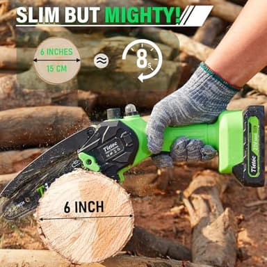 Tietoc Mini Chainsaw 6 Inch with 2 Batteries, Electric Saw Gifts for Men Dad Husband Gardener, Cool Gadgets for Men 2025, Mens Gifts for Fathers Birthday, Perfect Gifts Idea for Mothers Mom Women - Image 2