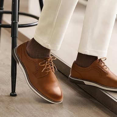 Bruno Marc Men's Casual Dress Sneaker Shoes, Business Formal Derby Plain Toe Oxfords Crossflex GentEdge,Size 10.5,Brown,SBOX223M - Image 6