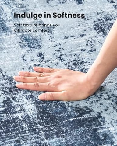 AMADA HOMEFURNISHING 9x12 Large Area Rugs, Modern Living Room Rugs with Non-Slip Backing & Short Pile, Washable Rug with Abstract Pattern for Living Room, Bedroom and Dinning Room, Dark Blue - Image 9