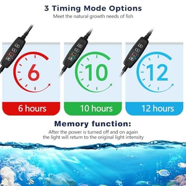 Tatub 23W LED Aquarium Light for 36"-42" Fish Tank, Full Spectrum Fish Tank Light with White Blue Red Green LEDs, 10 Levels of Brightness，Timer Auto On/Off - Image 5