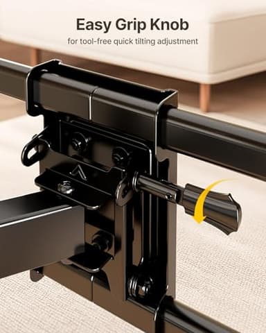 monTEK Full Motion TV Wall Mount for 37-84 Inch TVs, TV Mount Bracket with Articulating Arms, Tool-Free Tilt & Swivel, Extension, Max VESA 600x400mm, Fits 12“/16" Wood Studs, Up to 110lbs, 4X Tested - Image 4