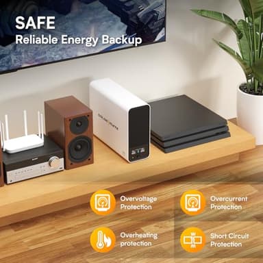 GOLDENMATE 1000VA/600W Lithium UPS Battery Backup and Surge Protector, Backup Battery Power Supply with LiFePO4 Batteries(153.6 Wh), Sinewave UPS System, 10 Years Lifespan, 8-Outlets, LCD Display - Image 5