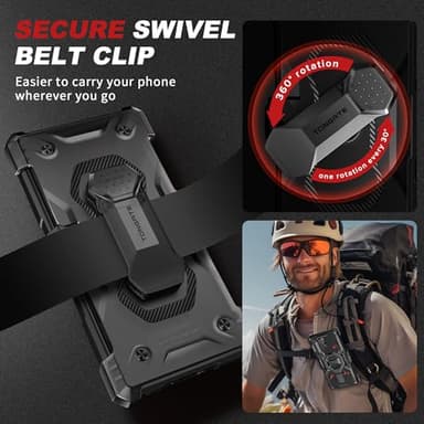 TONGATE Magnetic Stand for Samsung Galaxy S25 Ultra Case with Privacy Screen Protector, [Compatible with Magsafe] [Military Drop Protection] S25 Ultra Case with Camera Cover & Belt Clip, Black 6.9" - Image 9