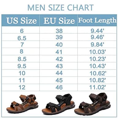 visionreast Mens Open Toe Leather Sandals Outdoor Hiking Non Slip Sandals Air Cushion Soprt Casual Beach Sandals - Image 7