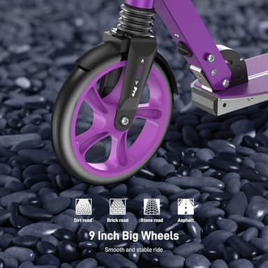 WAYPLUS Kick Scooter for Ages 6+,Kid, Teens & Adults. Max Load 240 LBS. Foldable, Lightweight, 8IN Big Wheels for Kids, Teen and Adults, 4 Adjustable Levels. Bearing ABEC9 - Image 4