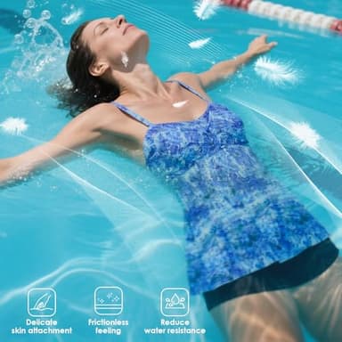 Century Star 2024 Two Piece Womens Tankini Swimsuits Modest Tankini Bathing Suit Tops with Shorts Tummy Control Swimwear Blue Printing Numeric - Image 4