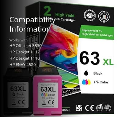 InkPlore 63XL Ink Cartridges Combo Pack Replacement for HP Ink 63 63XL Black Color Compatible for Envy 4520 4510 OfficeJet 3830 4650 5200 5255 5258 3833 DeskJet 1112 2130 3630 3632 Printer - Image 3