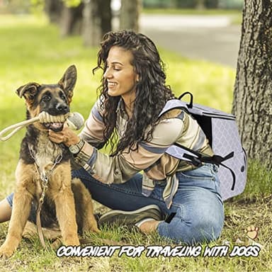 BAGLHER Dog Travel Bag Backpack, Airline Approved Pet Supplies Backpack, Dog Travel Backpack with 2 Silicone Collapsible Bowls and 2 Food Baskets DLWhite - Image 7