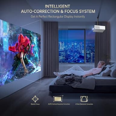 XIDU Portable Projector with WIFI and Bluetooth [Metal Housing/2000ANSI/UHD Native 1080P/Wireless Casting/Electric Focus/Auto Keystone] 4K Outdoor Movie Projector for Home,TV stick,iOS,Android,Laptop - Image 7