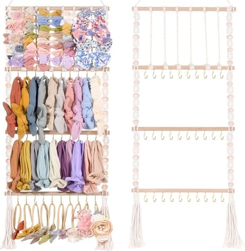 VISATOR Headband Holder Bows Organizer - Baby Girls Hair Accessories Holder - Toddler Girls Room Wall Decor - Image 1