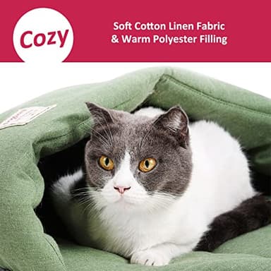 MOLEDINO Pet Cat Sleeping Bag, Cute Cat Cave Bed Hideaway for Indoor Cats Washable Covered Cozy Soft Warming Durable Fabric Burrow Napper Pocket Nest Snuggle Sack for Puppy Kitten - Image 3