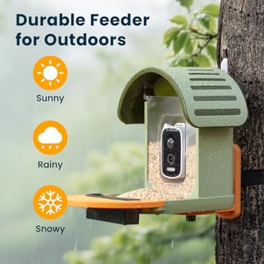 VINGUYS® Bird Feeder with Camera, 2.5K UHD Smart Bird Feeder Camera AI Identifies 11,000+ Bird's Species, Auto-Capture Bird's Video, IP66 Waterproof Outdoor Solar Powered, Ideal Gift for Mom - Image 4