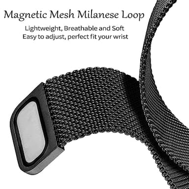 JOYOZY Magnetic Band Compatible with Apple Watch Band 38mm 40mm 41mm 42mm 44mm 45mm 46mm Milanese Strap with Bling Case and Screen Protector, Dressy Stainless Steel iWatch Loop for Women (Black 41mm) - Image 4