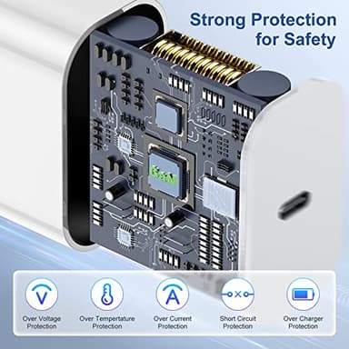 iPhone Charger Fast Charging Block, [MFi Certified] Wall Charger Plug and 6ft USB C to Lightning Cable Cord, Type C Adapter Cube Brick Box for Apple iPhone 14 Pro Max/14/13 Pro/12 Mini/12/11/iPad Air - Image 3