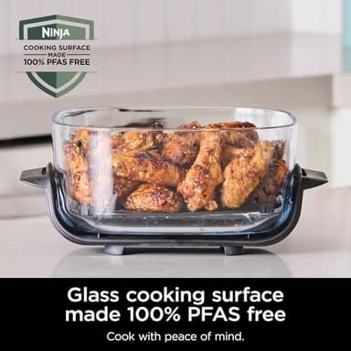 Ninja Crispi 3-in-1 Portable Cooking System-1500W Compact Air Fryer, 4 QT Borosilicate Glass, Lid, Crisper Plate, Oil-Free Frying, Easy Storage, Cook, Serve & Store -White (Renewed) - Image 8