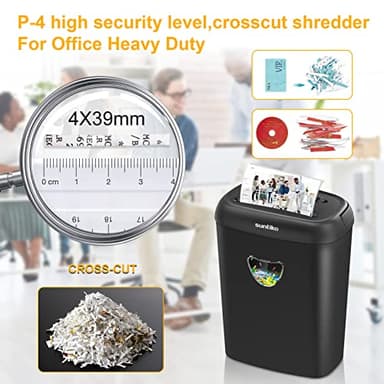 Suntiko Paper Shredder, 14 Sheet Cross Cut, 6.6 Gallon Basket, P-4 Security Level, 3 Mode Design - Jam Proof Heavy Duty Shredder for Home and Office - Image 3