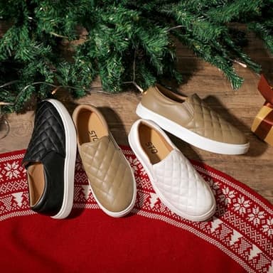 STQ Women's Fashion Sneakers Casual Slip On Shoes Comfort Nursing Shoes for Ladies White 9 - Image 7