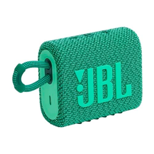 JBL Go 3 Eco - Portable Mini Bluetooth Speaker, big audio and punchy bass, IP67 waterproof and dustproof, 5 hours of playtime, Made in part with recycled materials (Eco Green) - Image 1