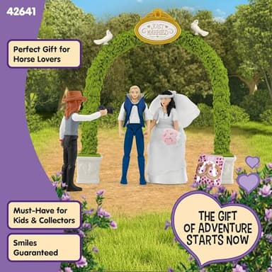 Schleich Horse Club - Wedding Carriage Playset with Horse and Carriage with Bride and Groom Figurines - Ages 5+ - Image 6