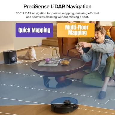 roborock Q7 M5+ Robot Vacuum and Mop, Upgraded from Q5 Max+, 7 Weeks Self-Emptying, 10000Pa Suction, Dual Anti-Tangle System, for Pet Hair & Carpet, PreciSense LiDAR Navigation, App Control, Black - Image 6