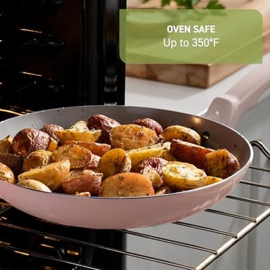 T-Fal Refresh Ceramic Nonstick Cookware Set, 20-Piece, Oven Safe to 350°F, Stockpot, Ceramic Pots and Pans Set, Frying Pans, Griddle, Utensils, Mint Green - Image 7